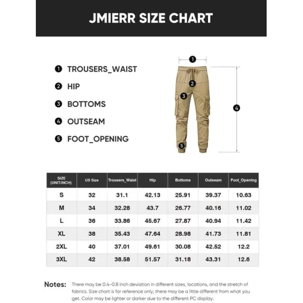 JMIERR Men's Casual Cargo Pants Stretch Elastic Waist Drawstring Tapered Pants with Pockets