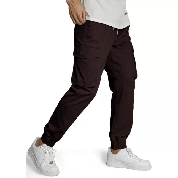 JMIERR Men's Casual Cargo Pants Stretch Elastic Waist Drawstring Tapered Pants with Pockets