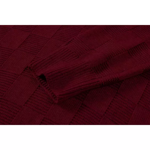 JMIERR Men's Crewneck Sweater Classic Checkered Knit Pullover Long Sleeve Casual Warm Jumper