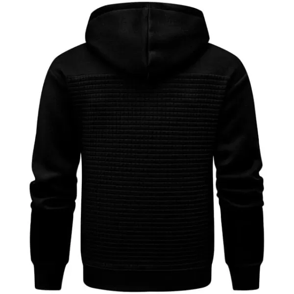 JMIERR Men's Hooded Sweatshirt Casual Long Sleeve Drawstring Waffle Pullover Hoodies with Pockets