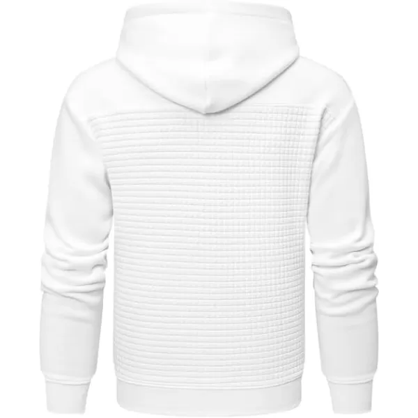 JMIERR Men's Hooded Sweatshirt Casual Long Sleeve Drawstring Waffle Pullover Hoodies with Pockets