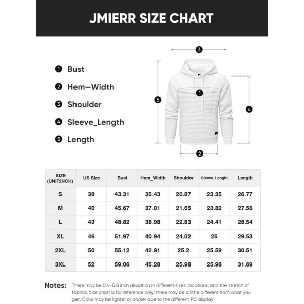 JMIERR Men's Hooded Sweatshirt Casual Long Sleeve Drawstring Waffle Pullover Hoodies with Pockets