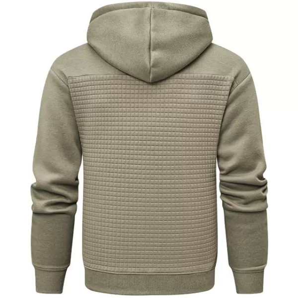 JMIERR Men's Hooded Sweatshirt Casual Long Sleeve Drawstring Waffle Pullover Hoodies with Pockets