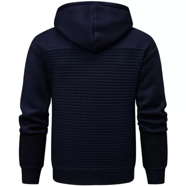JMIERR Men's Hooded Sweatshirt Casual Long Sleeve Drawstring Waffle Pullover Hoodies with Pockets