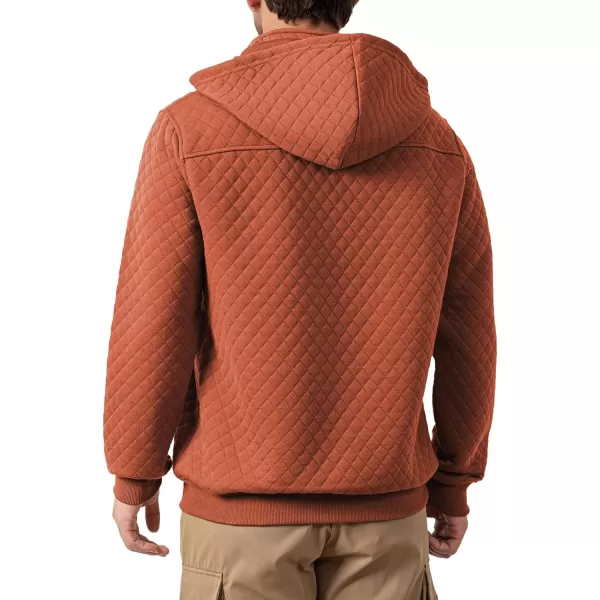 JMIERR Men's Quilted Hoodies Casual Long Sleeve Quarter-Zip Pullover Sweatshirt with Pockets