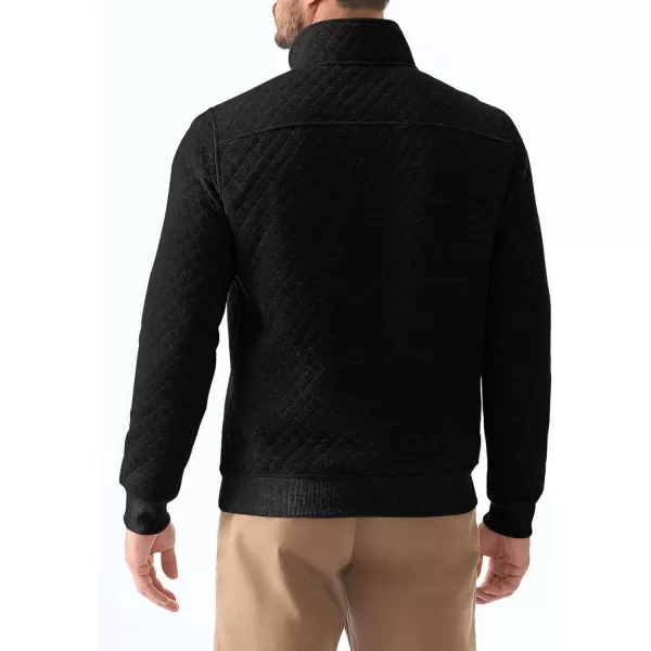 JMIERR Men's Quilted Sweatshirt Casual Long Sleeve Outdoor Stand Collar Quarter-Zip Pullover Sweatshirts