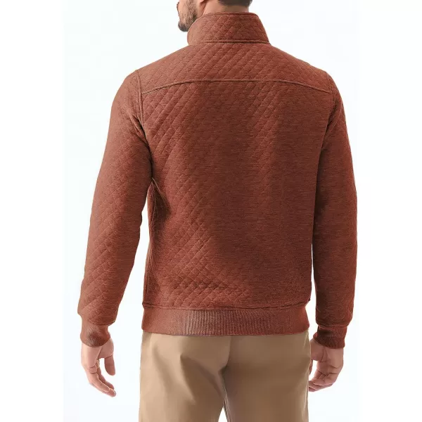 JMIERR Men's Quilted Sweatshirt Casual Long Sleeve Outdoor Stand Collar Quarter-Zip Pullover Sweatshirts