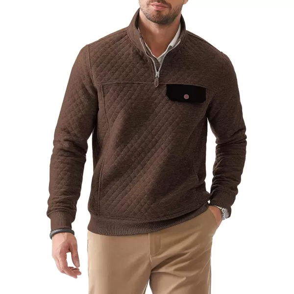 JMIERR Men's Quilted Sweatshirt Casual Long Sleeve Outdoor Stand Collar Quarter-Zip Pullover Sweatshirts