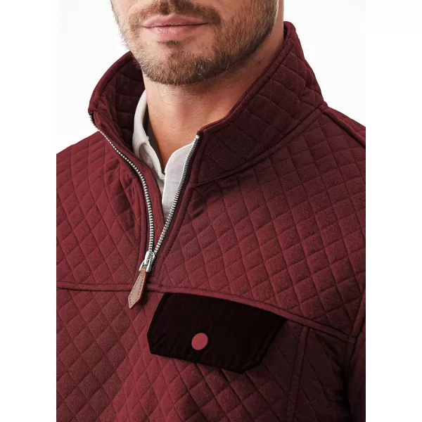 JMIERR Men's Quilted Sweatshirt Casual Long Sleeve Outdoor Stand Collar Quarter-Zip Pullover Sweatshirts
