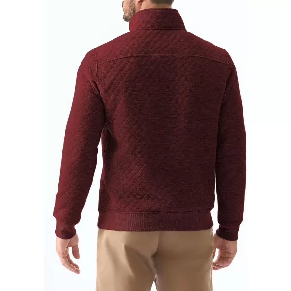 JMIERR Men's Quilted Sweatshirt Casual Long Sleeve Outdoor Stand Collar Quarter-Zip Pullover Sweatshirts