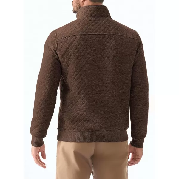 JMIERR Men's Quilted Sweatshirt Casual Long Sleeve Outdoor Stand Collar Quarter-Zip Pullover Sweatshirts