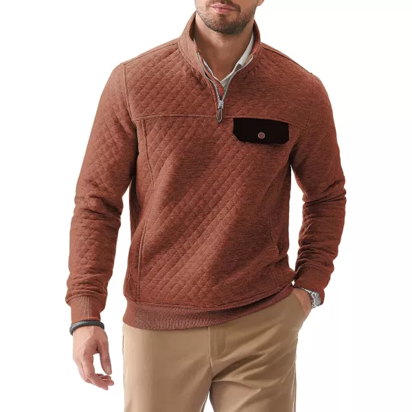 JMIERR Men's Quilted Sweatshirt Casual Long Sleeve Outdoor Stand Collar Quarter-Zip Pullover Sweatshirts