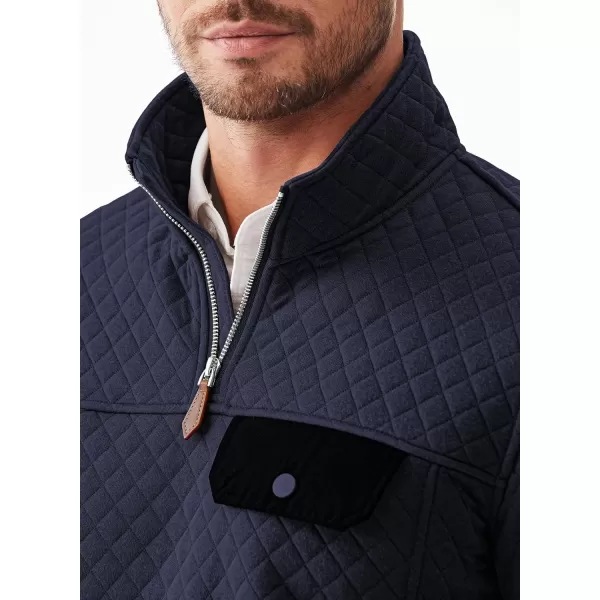 JMIERR Men's Quilted Sweatshirt Casual Long Sleeve Outdoor Stand Collar Quarter-Zip Pullover Sweatshirts