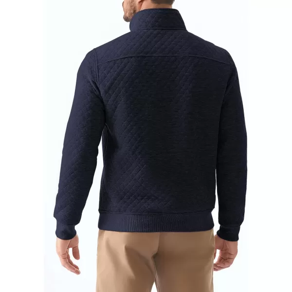 JMIERR Men's Quilted Sweatshirt Casual Long Sleeve Outdoor Stand Collar Quarter-Zip Pullover Sweatshirts