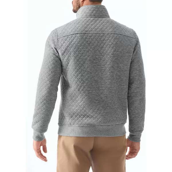 JMIERR Men's Quilted Sweatshirt Casual Long Sleeve Outdoor Stand Collar Quarter-Zip Pullover Sweatshirts