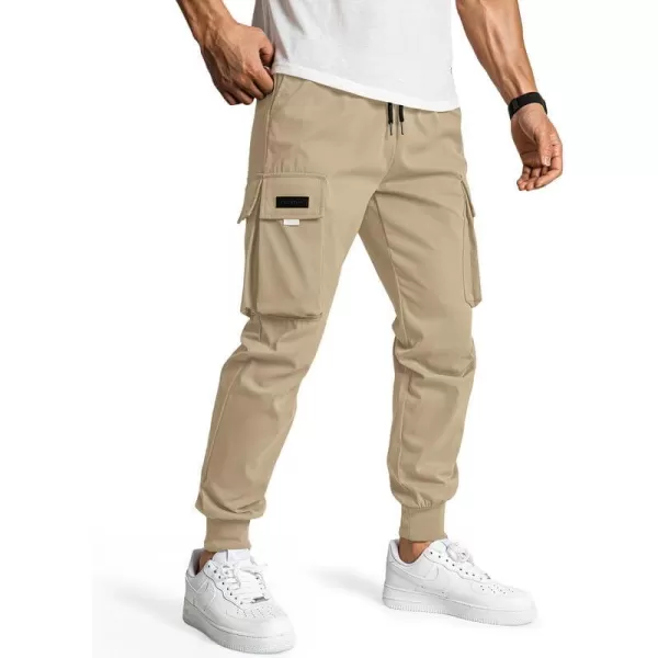 JMIERR Men's Casual Cargo Pants Drawstring Stretch Elastic Waist Tapered Pants with Pockets