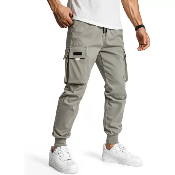 JMIERR Men's Casual Cargo Pants Drawstring Stretch Elastic Waist Tapered Pants with Pockets