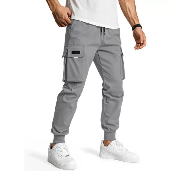 JMIERR Men's Casual Cargo Pants Drawstring Stretch Elastic Waist Tapered Pants with Pockets