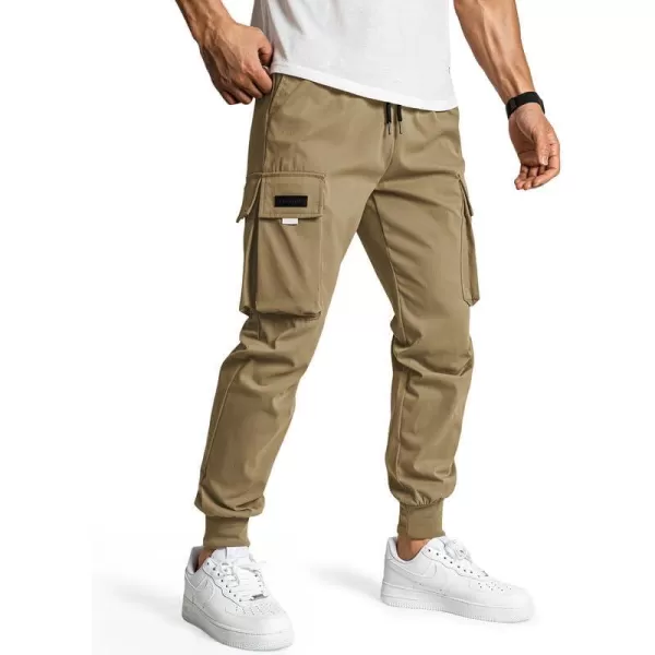 JMIERR Men's Casual Cargo Pants Drawstring Stretch Elastic Waist Tapered Pants with Pockets