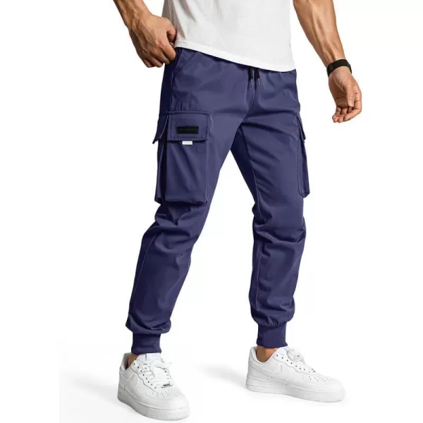 JMIERR Men's Casual Cargo Pants Drawstring Stretch Elastic Waist Tapered Pants with Pockets