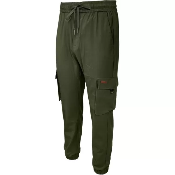JMIERR Mens Casual Joggers Cargo Pants Stretch Elastic Waist Drawstring Tapered Track Sweatpants for Men Multi Pockets