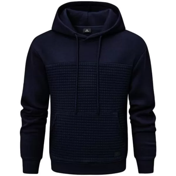 JMIERR Men's Hooded Sweatshirt Casual Long Sleeve Drawstring Waffle Pullover Hoodies with Pockets