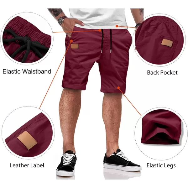 JMIERR Mens Casual Shorts - Cotton Drawstring Summer Beach Stretch Twill Chino Golf Shorts