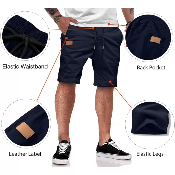 JMIERR Mens Casual Shorts - Cotton Drawstring Summer Beach Stretch Twill Chino Golf Shorts