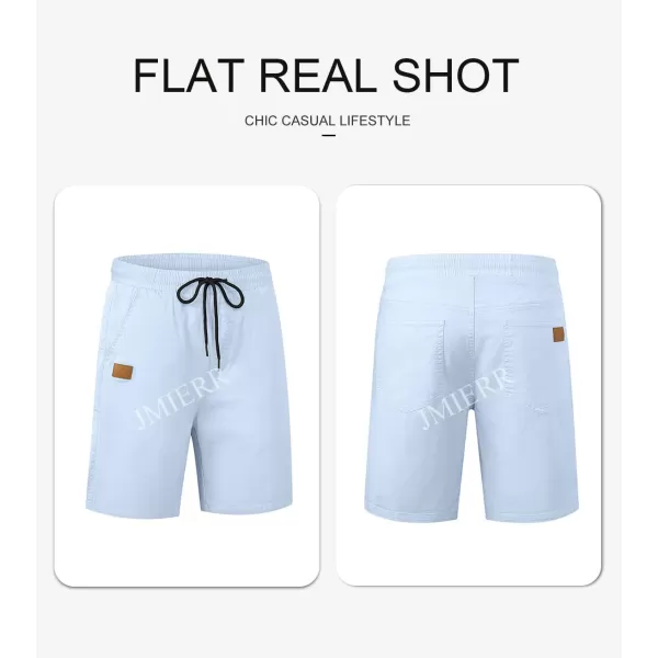 JMIERR Mens Casual Shorts - Cotton Drawstring Summer Beach Stretch Twill Chino Golf Shorts