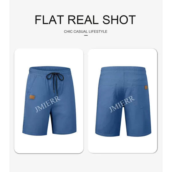 JMIERR Mens Casual Shorts - Cotton Drawstring Summer Beach Stretch Twill Chino Golf Shorts
