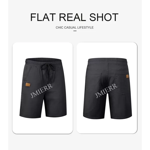 JMIERR Mens Casual Shorts - Cotton Drawstring Summer Beach Stretch Twill Chino Golf Shorts