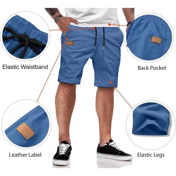 JMIERR Mens Casual Shorts - Cotton Drawstring Summer Beach Stretch Twill Chino Golf Shorts