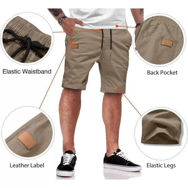 JMIERR Mens Casual Shorts - Cotton Drawstring Summer Beach Stretch Twill Chino Golf Shorts