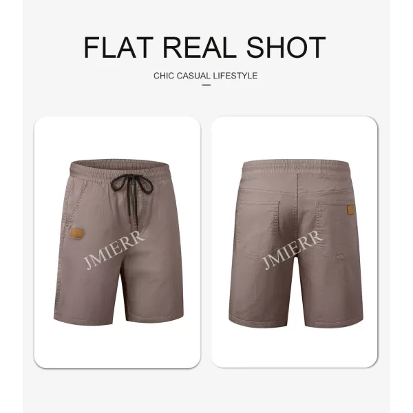 JMIERR Mens Casual Shorts - Cotton Drawstring Summer Beach Stretch Twill Chino Golf Shorts