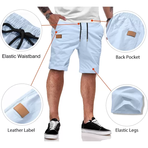 JMIERR Mens Casual Shorts - Cotton Drawstring Summer Beach Stretch Twill Chino Golf Shorts