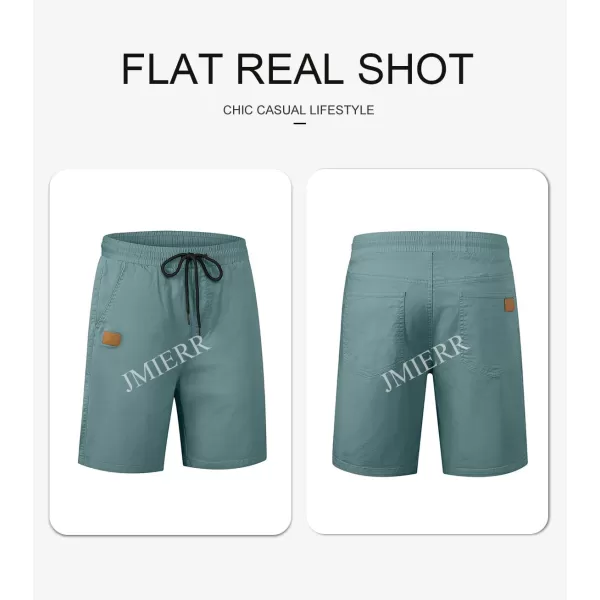 JMIERR Mens Casual Shorts - Cotton Drawstring Summer Beach Stretch Twill Chino Golf Shorts