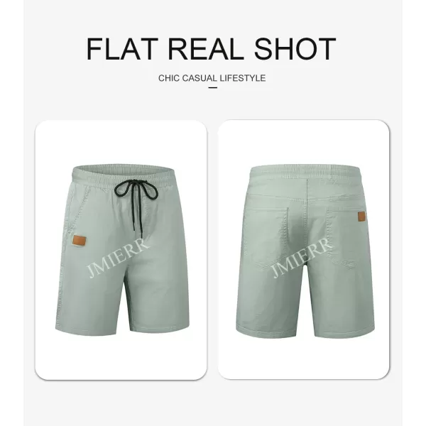 JMIERR Mens Casual Shorts - Cotton Drawstring Summer Beach Stretch Twill Chino Golf Shorts