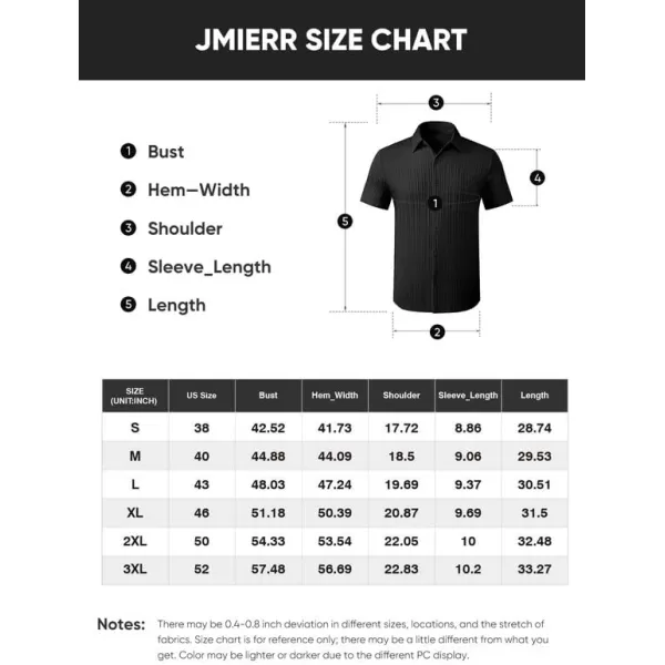 JMIERR Men's Button Down Shirts Textured Short Sleeve Casual Summer Hawaiian Beach Shirt with Pocket