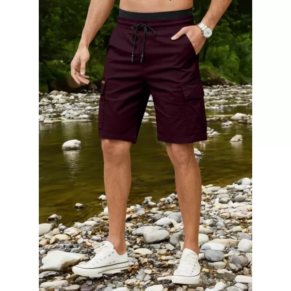 JMIERR Mens Casual Twill Cargo Shorts Cotton Drawstring Classic Cargo Stretch Short with 6 Pockets