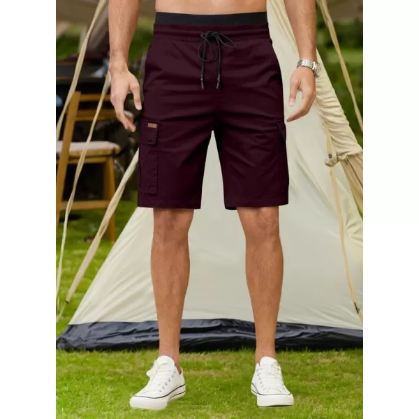 JMIERR Mens Casual Twill Cargo Shorts Cotton Drawstring Classic Cargo Stretch Short with 6 Pockets