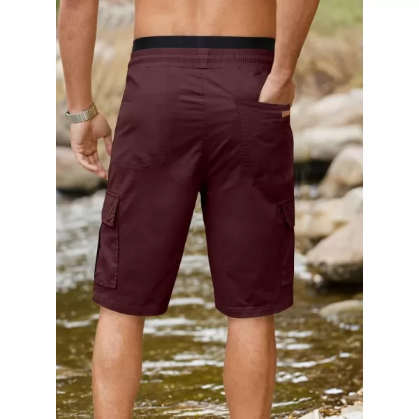 JMIERR Mens Casual Twill Cargo Shorts Cotton Drawstring Classic Cargo Stretch Short with 6 Pockets