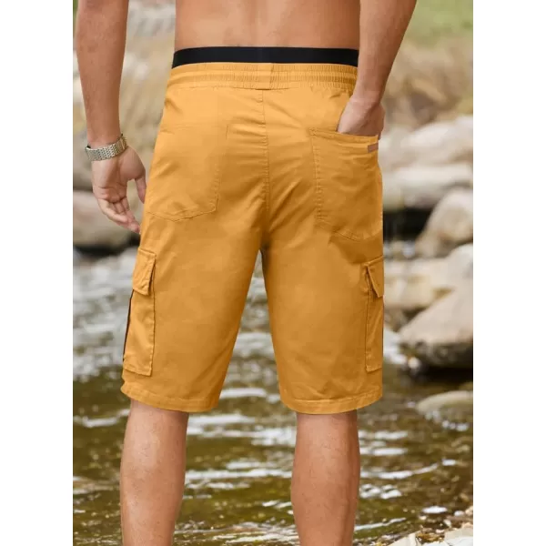 JMIERR Mens Casual Twill Cargo Shorts Cotton Drawstring Classic Cargo Stretch Short with 6 Pockets