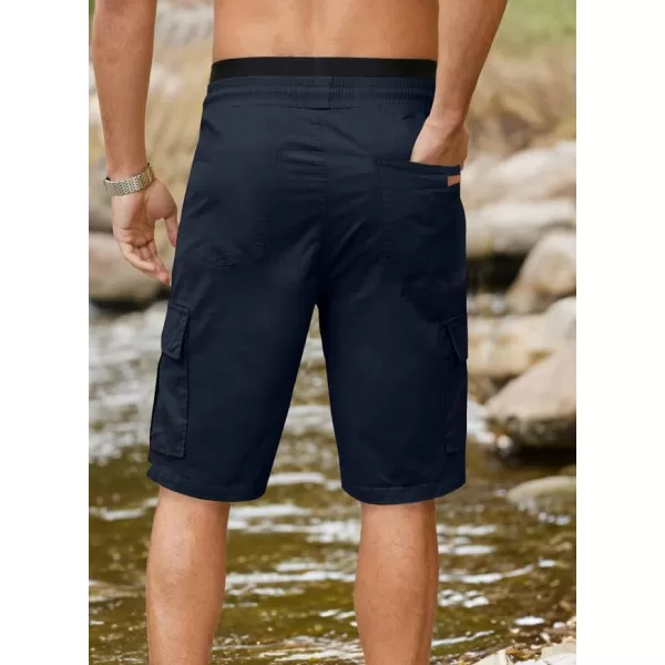 JMIERR Mens Casual Twill Cargo Shorts Cotton Drawstring Classic Cargo Stretch Short with 6 Pockets