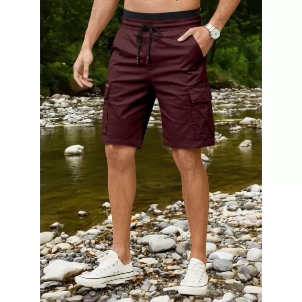 JMIERR Mens Casual Twill Cargo Shorts Cotton Drawstring Classic Cargo Stretch Short with 6 Pockets