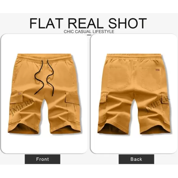 JMIERR Mens Casual Twill Cargo Shorts Cotton Drawstring Classic Cargo Stretch Short with 6 Pockets