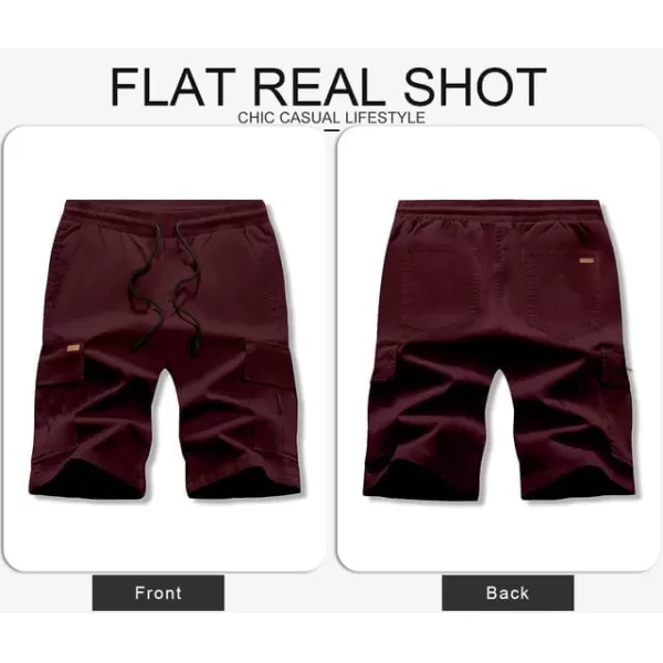 JMIERR Mens Casual Twill Cargo Shorts Cotton Drawstring Classic Cargo Stretch Short with 6 Pockets