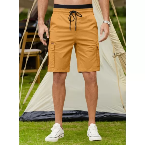 JMIERR Mens Casual Twill Cargo Shorts Cotton Drawstring Classic Cargo Stretch Short with 6 Pockets