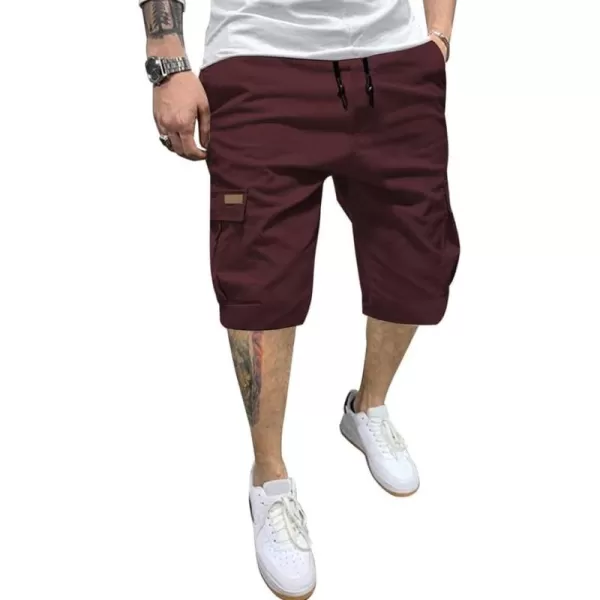 JMIERR Mens Casual Twill Cargo Shorts Cotton Drawstring Classic Cargo Stretch Short with 6 Pockets