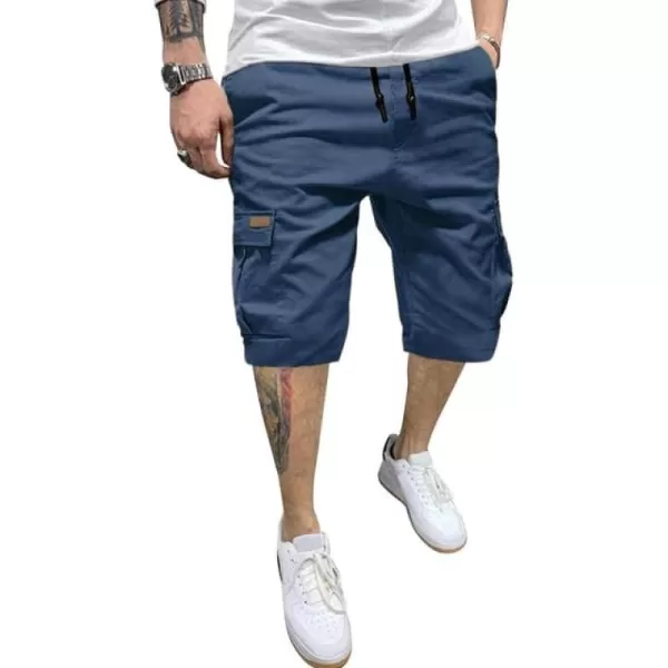 JMIERR Mens Casual Twill Cargo Shorts Cotton Drawstring Classic Cargo Stretch Short with 6 Pockets