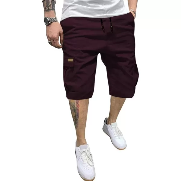 JMIERR Mens Casual Twill Cargo Shorts Cotton Drawstring Classic Cargo Stretch Short with 6 Pockets